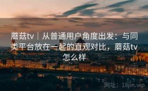 蘑菇tv｜从普通用户角度出发：与同类平台放在一起的直观对比，蘑菇tv怎么样