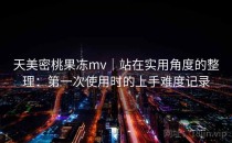 天美密桃果冻mv｜站在实用角度的整理：第一次使用时的上手难度记录