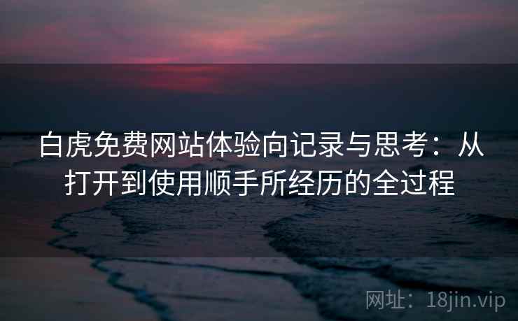 白虎免费网站体验向记录与思考：从打开到使用顺手所经历的全过程  第1张
