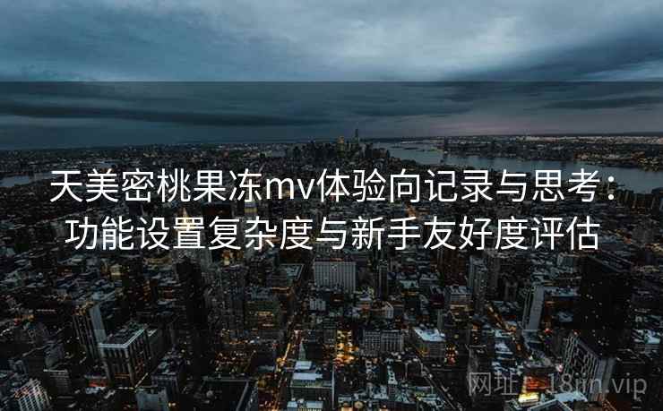 天美密桃果冻mv体验向记录与思考：功能设置复杂度与新手友好度评估  第2张