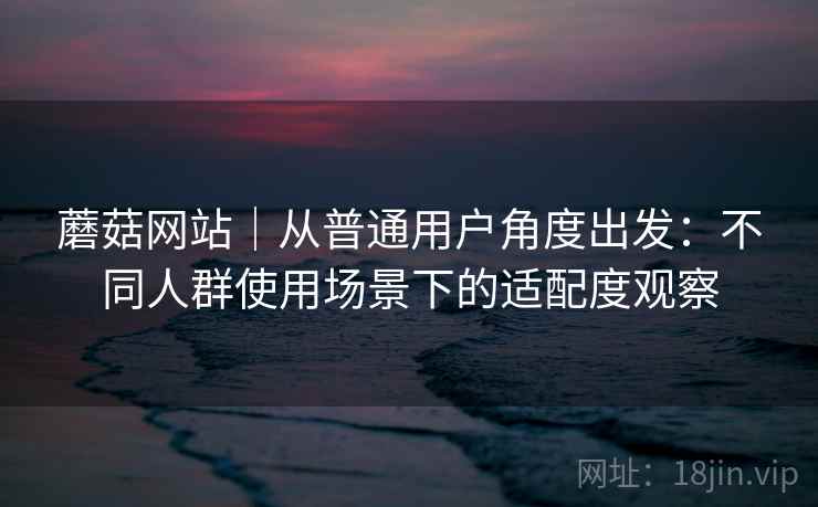蘑菇网站｜从普通用户角度出发：不同人群使用场景下的适配度观察  第2张