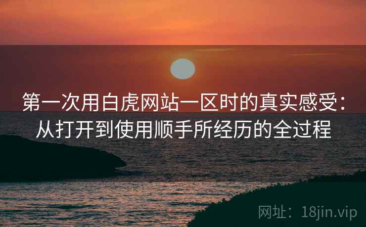 第一次用白虎网站一区时的真实感受：从打开到使用顺手所经历的全过程  第2张