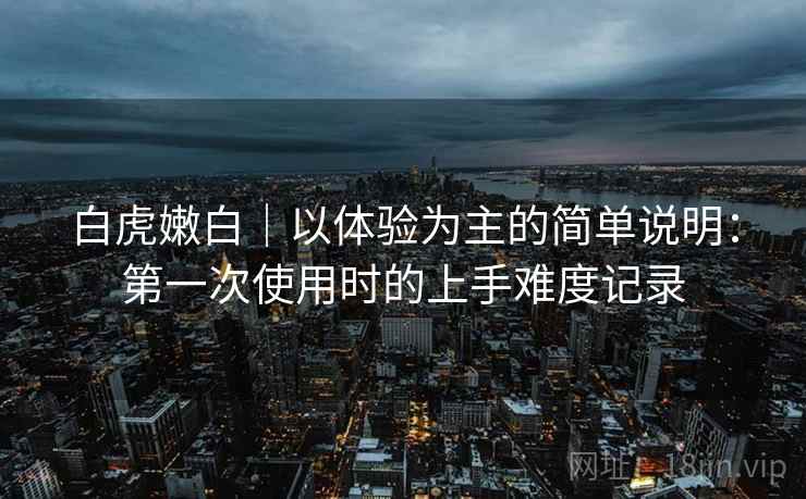 白虎嫩白|以体验为主的简单说明:第一次使用时的上手难度记录 第2张 白虎嫩白|以体验为主的简单说明:第一次使用时的上手难度记录 第2张